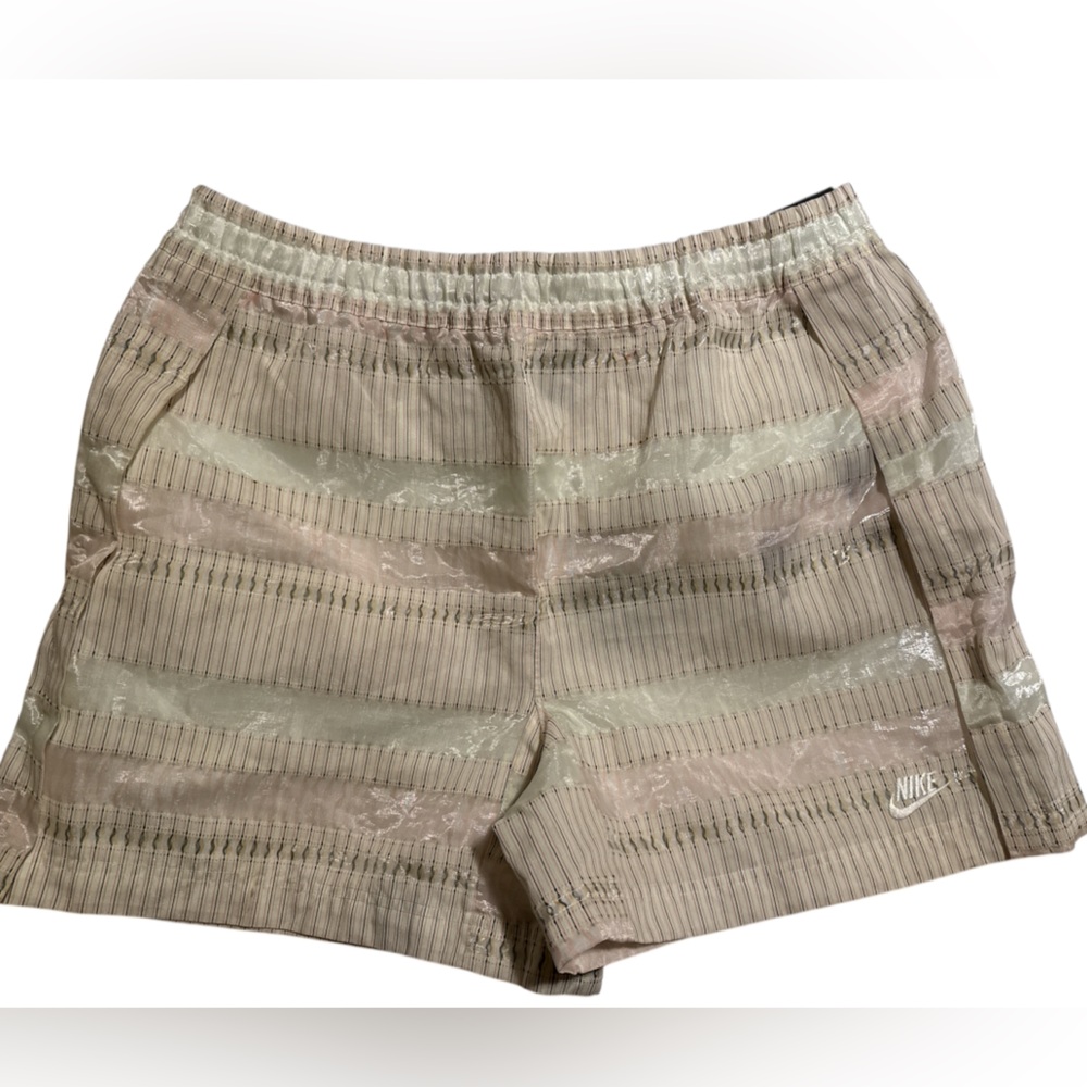 Nike Women’s Striped Shorts in Beige and Cream